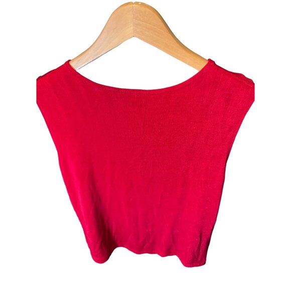 Chico's Travelers Red Scoop Neck Sleeveless Tank Top Sz L - Picture 2 of 7